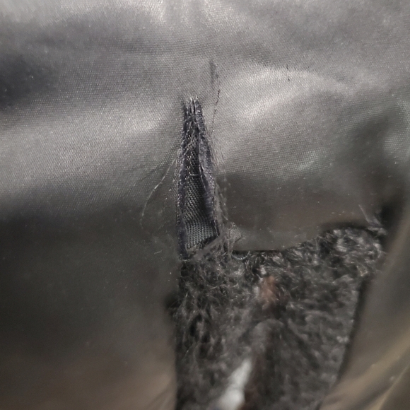 Vintage 80s Retro Faux Mongolian Persian Lamb Black Fur Cape O/S - Picture 5 of 8